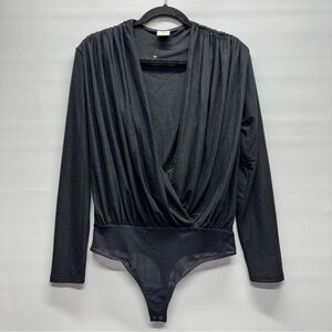 ✨Abercrombie & Fitch Long Sleeve Draped Deep-V Bodysuit Size M
